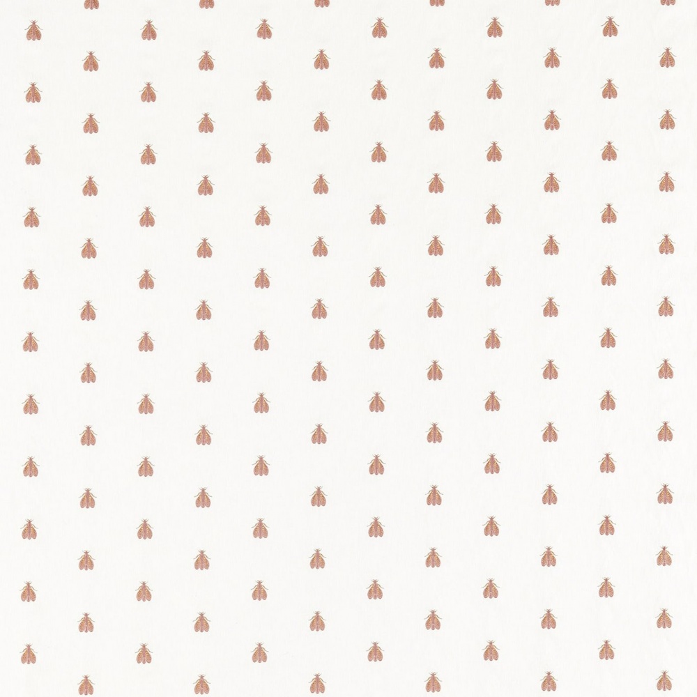 Clarke & Clarke Falena Embroidery Fabric in Blush & Gold